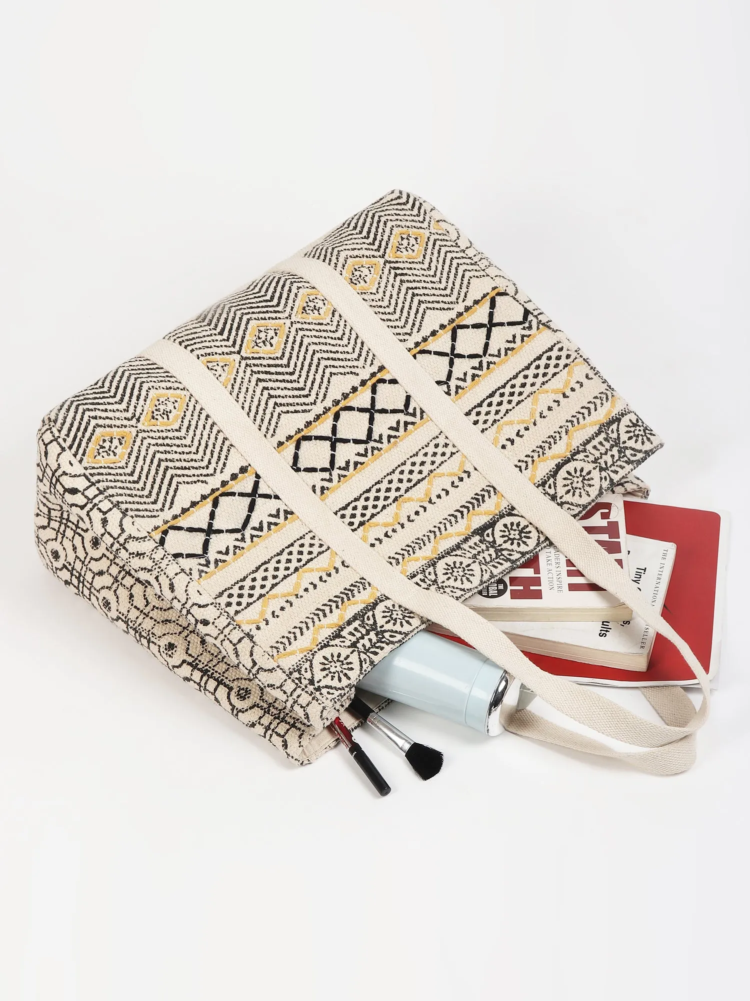 BANIAS - HAND BLOCK COTTON PRINTED TOTE BAG