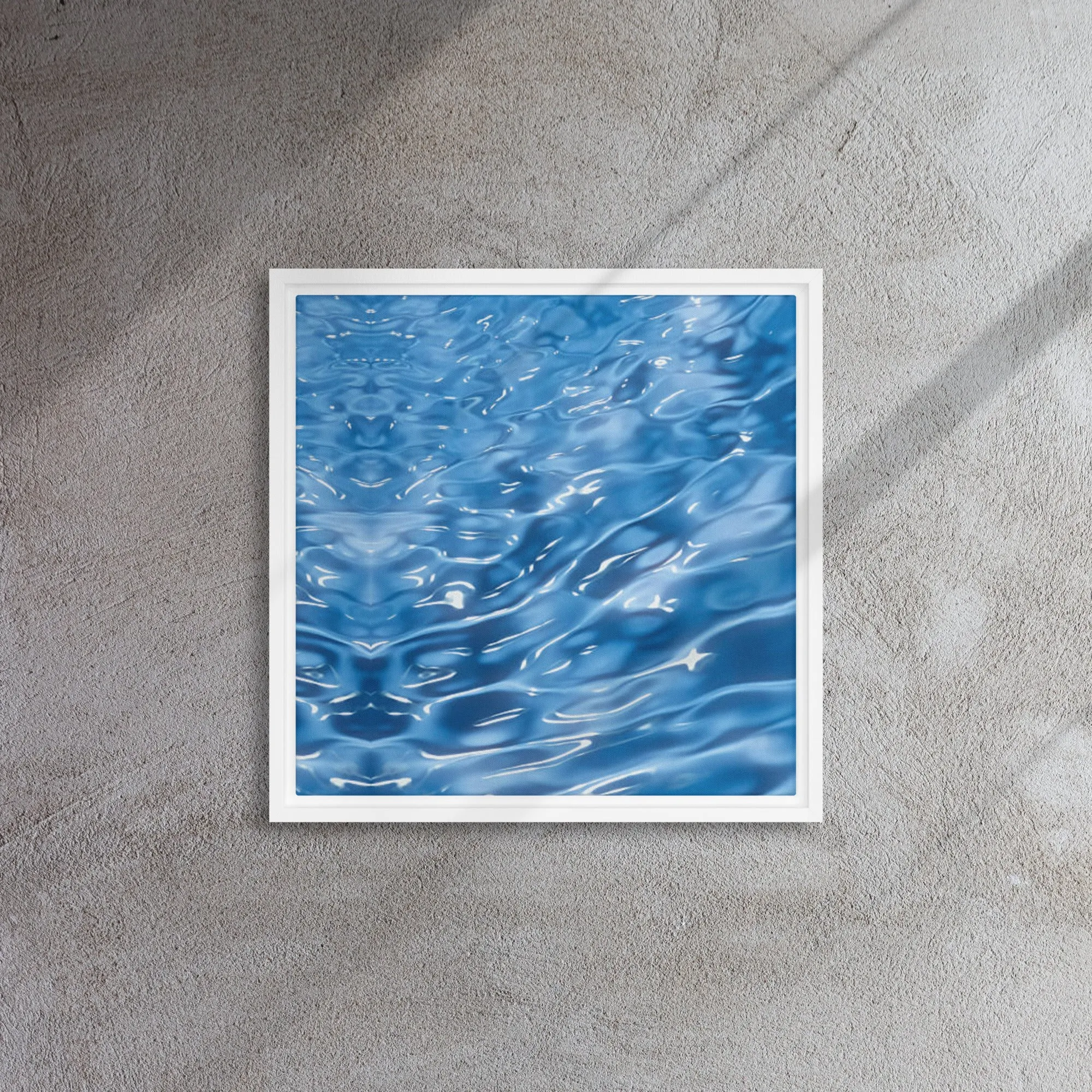 Blue Ripples Framed Canvas Print