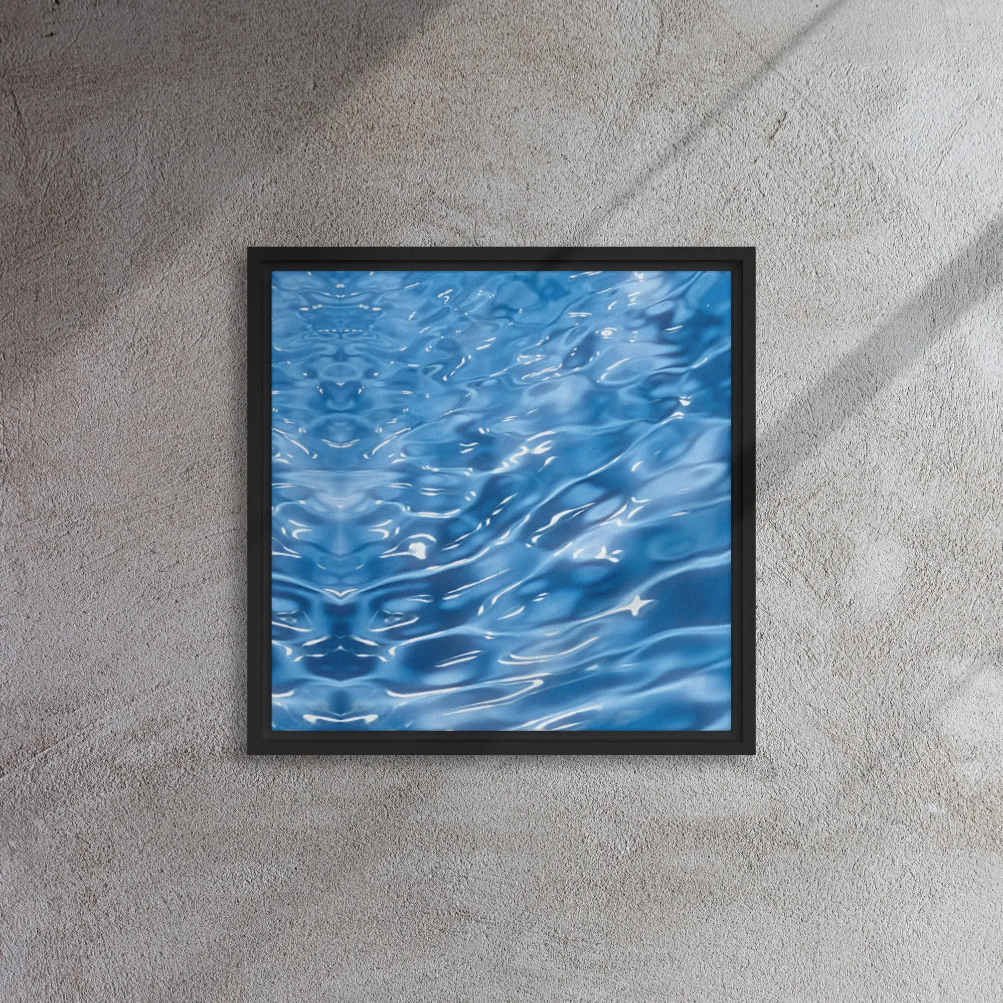 Blue Ripples Framed Canvas Print
