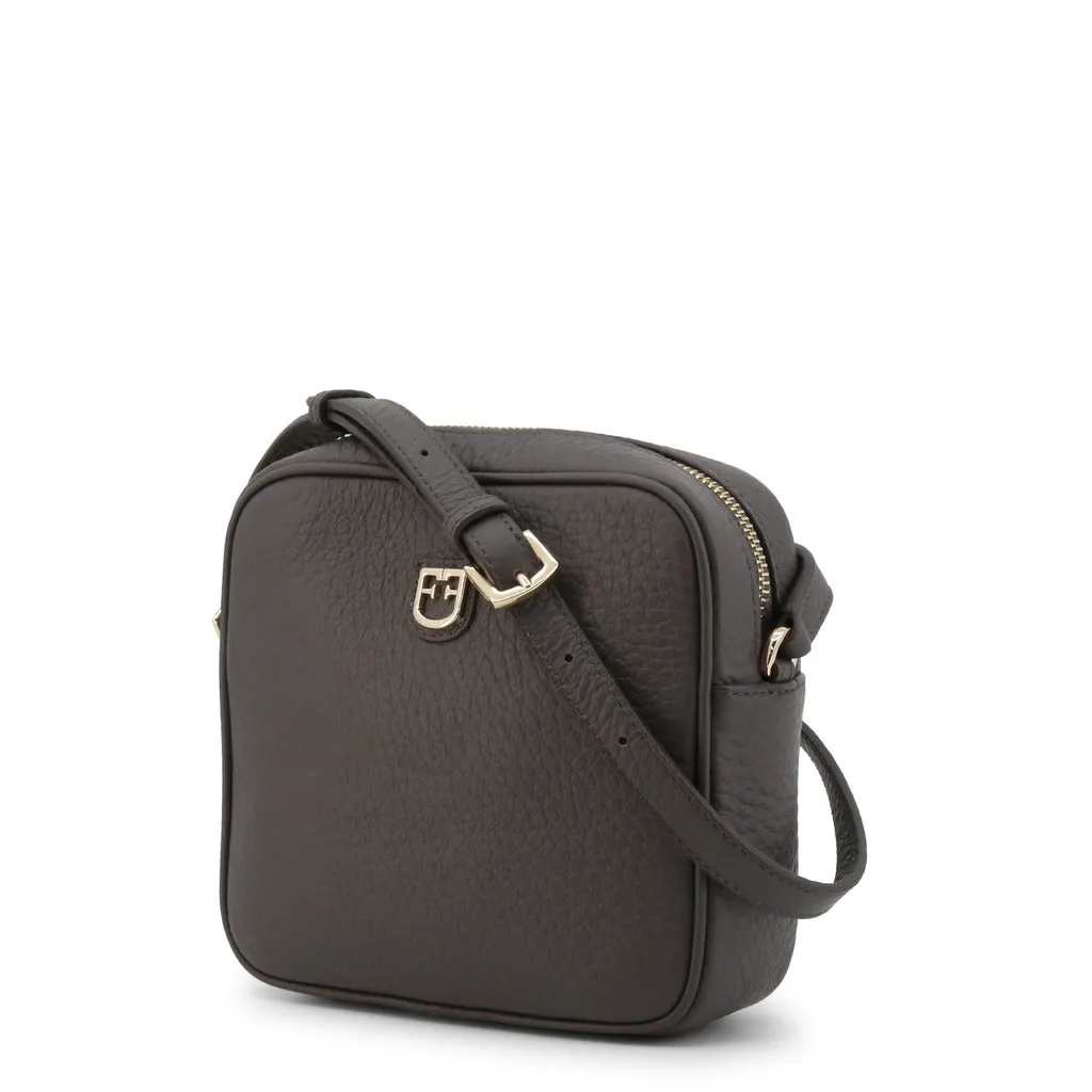 Dotty Grey Leather Crossbody Bag
