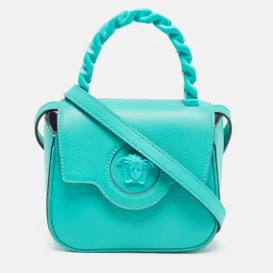 Green Leather Mini La Medusa Top Handle Bag