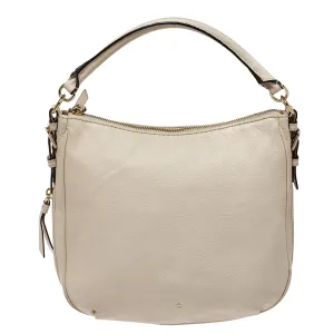 Linen White Leather Small Cobble Hill Ella Hobo