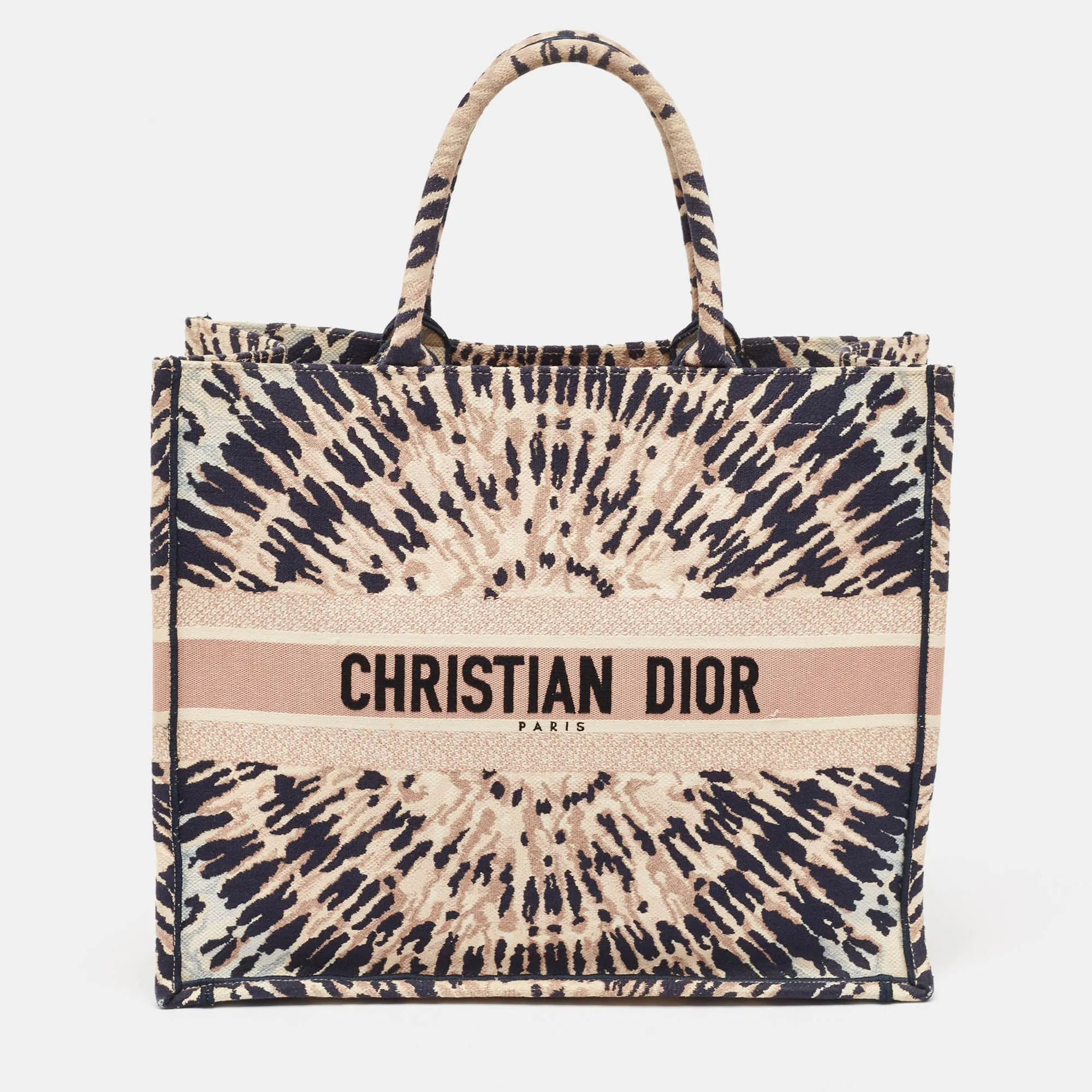 Multicolor Canvas Tie & Embroidered Book Tote