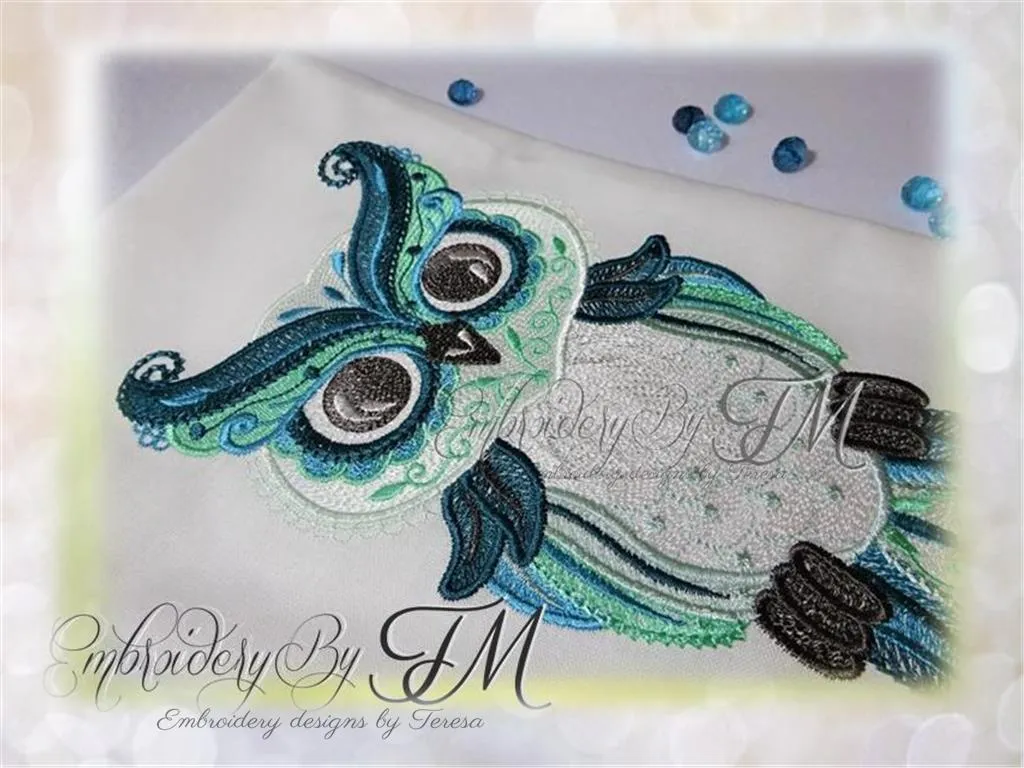 Owl  embroidery design / This design is not FSL/ two sizes / Two color variations